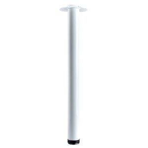 Gamba per tavolo Hettich bianca, Ø 60 mm x 700 mm, con piastra di montaggio. Gamba per mobili regolabile.