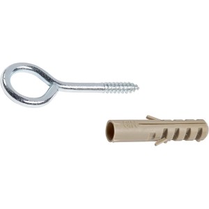 Set di 4 golfari LUX, 4 mm x 30 mm, zincati, con tassello per il fissaggio in legno e muratura.