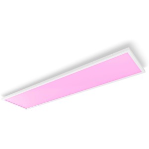Philips Hue Surimu Panel, 120x30cm, mit farbigem Licht. Dünne LED Deckenleuchte für Wohnräume.