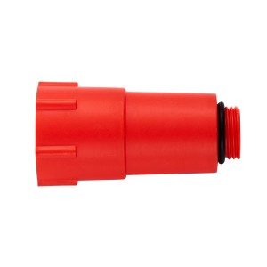 Tappo di prova rosso Diaqua in plastica con filettatura da 1/2 pollice per tubi multistrato.