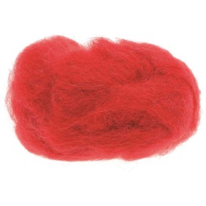 Lana di pecora rossa (30 g) per progetti creativi di feltro e artigianato.