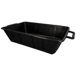 Cassa per malta rinforzata nera (30 l) in plastica con manici per l'edilizia.