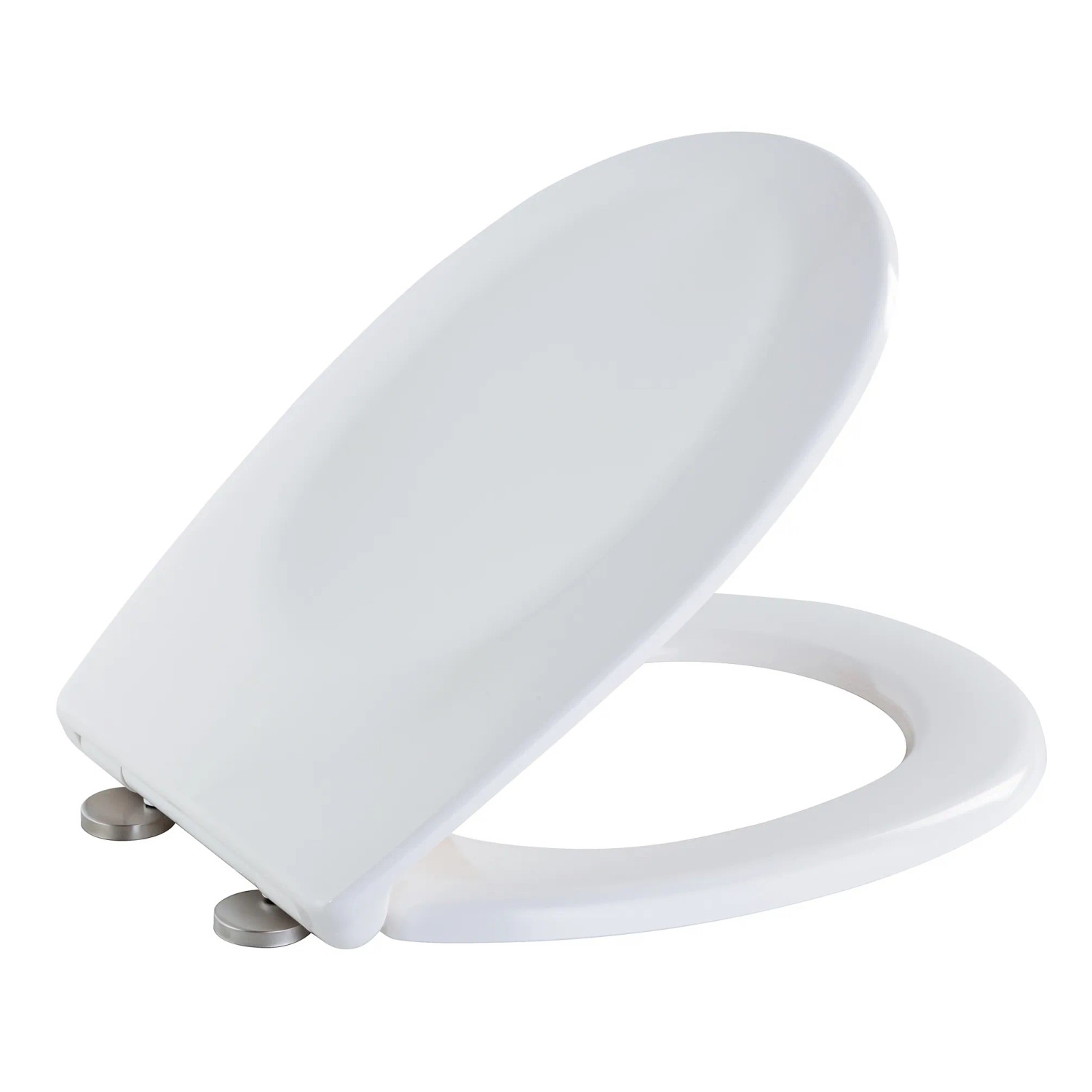 Toilet Seat WENKO WC-bril Vorno Neo - Automatische Sluiting, Antibacterieel Duroplast | Wit, 37 X 46 Cm | Snelbevestiging Antibacteriële Bril