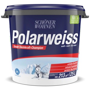 Secchio di pittura murale Schöner Wohnen Polarweiss, opaca, 25 l, per interni.
