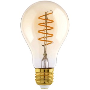 Lampadina LED Eglo E27, A60, 4W, 2000K, vetro ambrato con filamento LED a spirale.