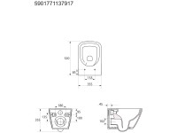 Baliv Wand-WC-Set Hampton Keramik mit Slim-WC-Sitz Weiss Baliv Wand-WC-Set Hampton Keramik mit Slim-WC-Sitz Weiss