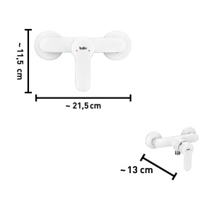 Miscelatore doccia bianco baliv DU-5892, dimensioni illustrate.