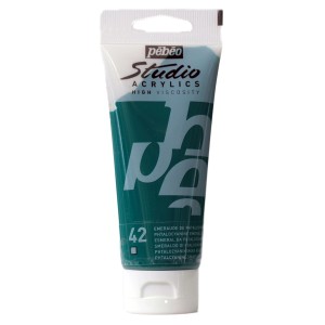 Pébéo Acrylfarbe Studio Acrylics Smaragdgrün, 100ml Tube.