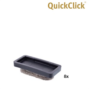 Lot de patins Wagner QuickClick Ultrasoft, 8 pièces, marron, 32x15mm, pour sols délicats.