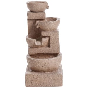 Fontana da giardino Beliani Vallesinella, resina marrone chiaro, altezza 86 cm.