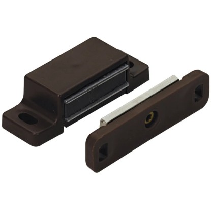 Loqueteau magnétique avec contre-plaque mobile 3 - 4 kg plastique Marron 4 pcs