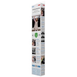 Verpackung der transparenten Reer Herdknopf-Abdeckung zum Schutz vor unbeabsichtigtem Einschalten.