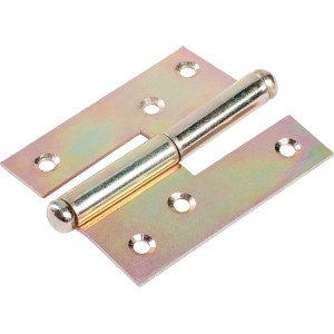 Cerniera a sgancio rapido zincata gialla, sinistra, 80x65mm, per collegamenti mobili esterni.