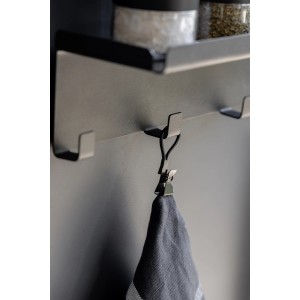 Wenko occhielli a pinza, set da 4, neri, per appendere tessuti da cucina.