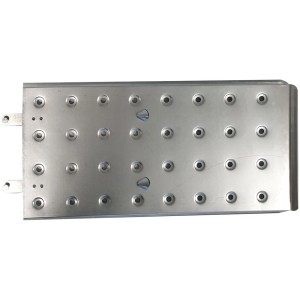 Plateforme de travail en aluminium pour échelle multifonction Super Ladder 8en1, avec motif de trous antidérapant.