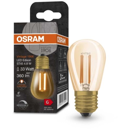 OSRAM DECOR GOLD 100W E27 Mirror Light Bulb – Inside & Outside Use, Decorative Vintage Style 5 thumbnail image