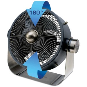 Ventilateur sur pied Castor anthracite avec inclinaison à 180°.