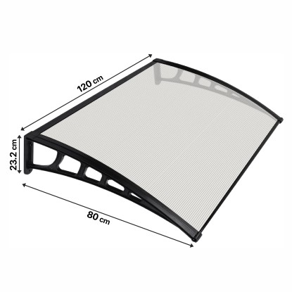Vordach Transparent Anthrazit 120 x 80 cm