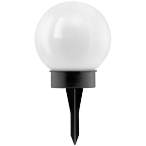 Eglo LED-Solarkugel Weiss mit Erdspieß, Solar-Deko für den Garten.