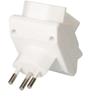 Adaptateur triple blanc Max Hauri avec 3 prises T13 pour intérieur.