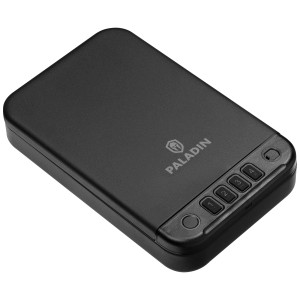 Coffre-fort noir Paladin Fingerprint Safe MK2 Slim, coffre-fort compact pour documents et objets de valeur.