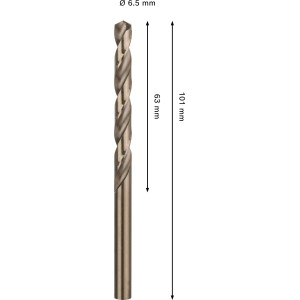 Foret hélicoïdal Bosch Pro Stainless Steel, 6,5 mm, foret à métaux HSS-Co pour acier inoxydable.