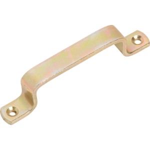 Poignée zinguée jaune, 110 mm, pour caisses et portes.