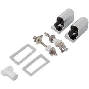 Set cerniere in metallo Baliv per sedili WC, incl. materiale di montaggio e chiusura rallentata.