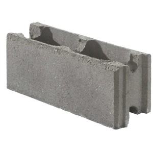 Bloc de coffrage gris (24 cm) pour murs de jardin et de soutènement.