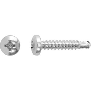 Vite universale Ø 3,5 x 19 mm con testa bombata e attacco PH, colore argento.