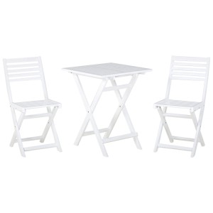 Ensemble balcon 3 pcs Beliani Fiji, acacia blanc, pliable.