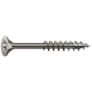 Vis Spax en acier inoxydable 6x120 mm avec filetage partiel et tête fraisée.