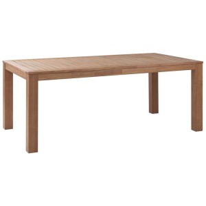 Rechteckiger Beliani Gartentisch Monsano aus Eukalyptusholz in Braun, 76x105x190 cm.
