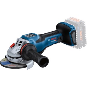 Bosch Professional Akku-Winkelschleifer GWS 18V-15 PSC Solo mit Zusatzhandgriff und L-Boxx.