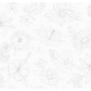 d-c-fix Tischdecke Palmas Natur, 130x160cm, eckig mit Blumenmuster.