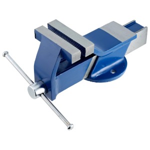 Étau bleu LUX Classic avec mors en acier de 100 mm.