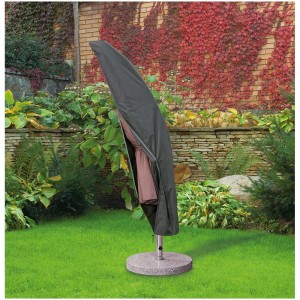 Copertura protettiva nera per ombrellone da giardino a braccio laterale in poliestere Oxford 420D.