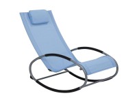 Beliani Schaukel-Sonnenliege Campo Stahl Blau