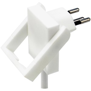 Fiche plate coudée blanche Steko Skate T12/90° pour espaces réduits.