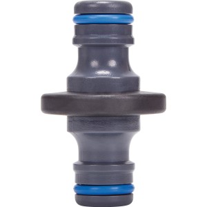 Raccord de tuyau LUX pour système enfichable, plastique gris pour tuyaux d'arrosage.