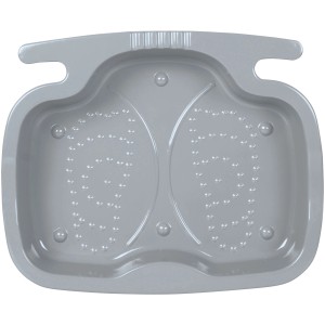 Bain de pieds gris pour piscine avec fond antidérapant pour une eau propre.