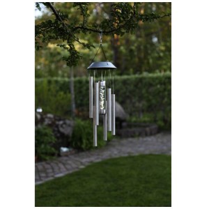 Star Trading Solar-Windspiel Chime Bubbly aus Edelstahl, hängend im Garten.
