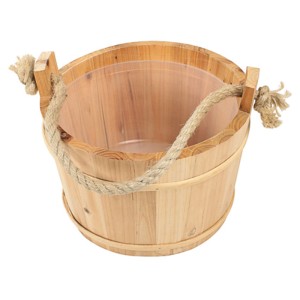 Secchio per sauna Diaqua in legno di pino con manico in corda, Ø 26,5 cm.