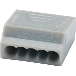 Morsetto OBI, 5 poli, per conduttori Ø 0,75-1,5 mm, set da 50 pezzi.