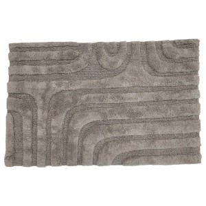 Tappeto da bagno Diaqua Nomad marrone in cotone, 55x65 cm, con motivo moderno. Tappeto per il bagno.