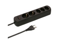 Steckdosenleiste Basic Line 3 x Typ13 / 2 x Schuko Schwarz mit Schalter