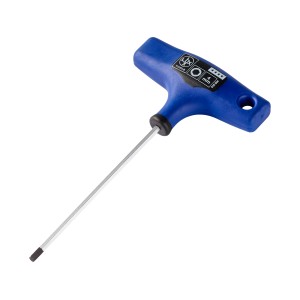 Clé Allen LUX à poignée en T 4 mm, clé hexagonale avec poignée confort bleue.