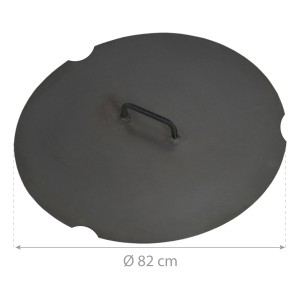 Couvercle noir CookKing pour braséro, Ø 82 cm, en acier robuste.