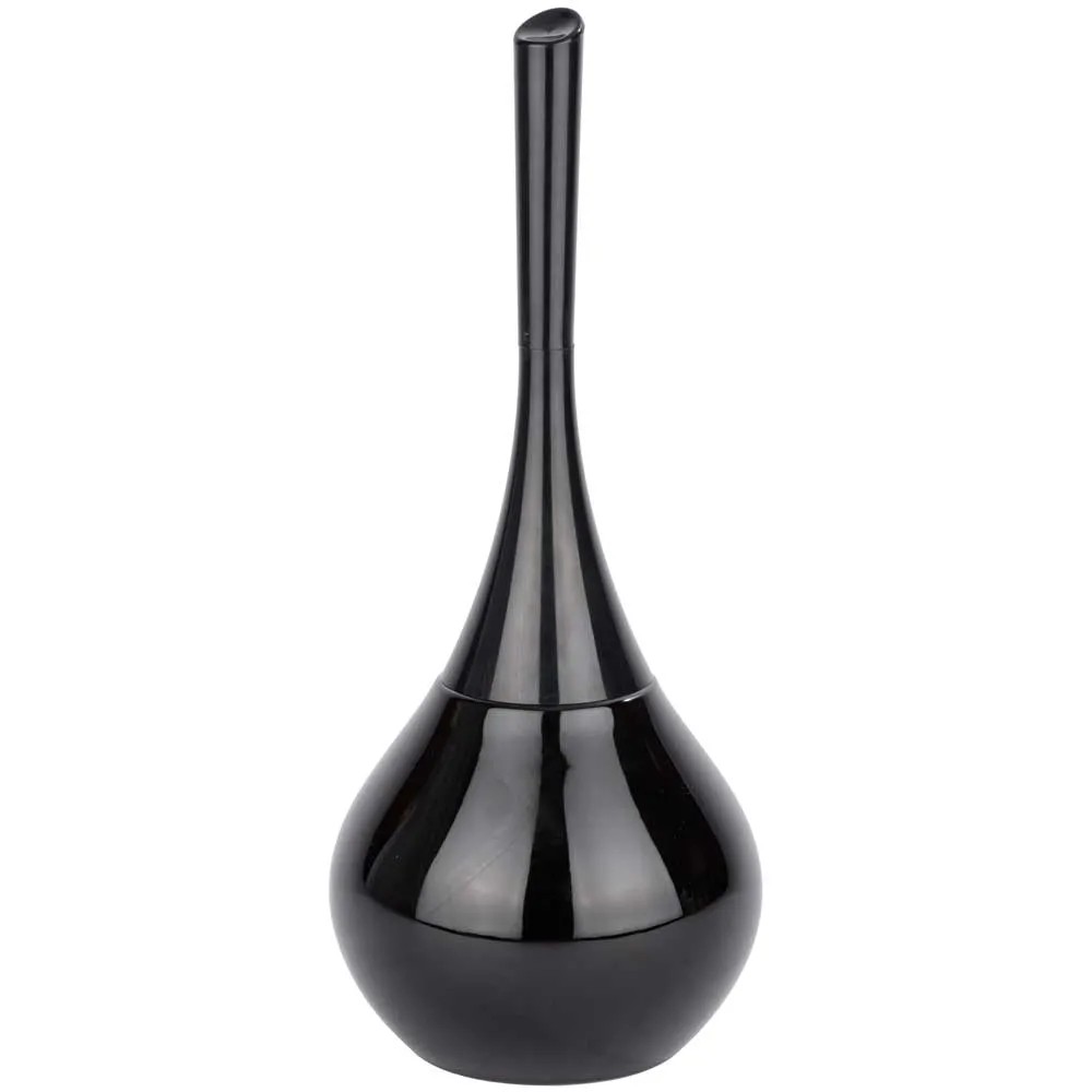 Spirella Scopino Per WC Kyoto Nero Con Supporto In Porcellana - Design Elegante E Duraturo Per Il Bagno