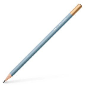 Faber-Castell Bleistift Urban Sky Blue, Härtegrad B, sechseckig mit goldener Tauchkappe.